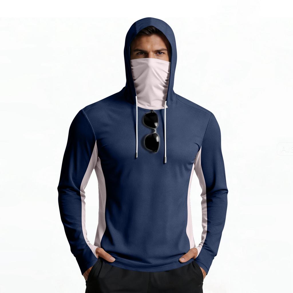 Herren Langarm Leichtes Kapuzenshirt mit Kordelzug Sportliche Passform Pullover für Outdoor-Aktivitäten und Sport