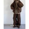 Unisex Retro Japanese Winter Cotton Jacket: College Style, Stand Collar, Loose Fit