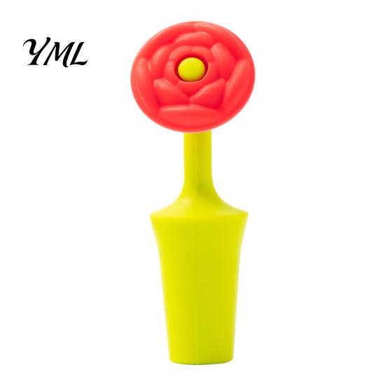 Reusable Silicone Bottle Stoppers Flower Wine Stopper, Food Grade Leak-Proof Sealer, Soft Flexible Sealing Lids Creative Floral Design Stopper for Red