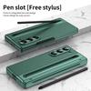 ZFOLD7: Spring-Loaded Pen Slot & Stylus Case for Samsung Z Fold 6/5/4/3 with Electroplated Leather Finish