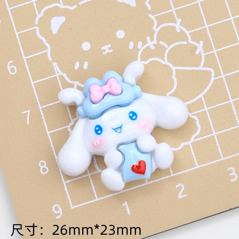 10 Pcs New Kawaii Cartoon Kitten, Puppy, Rabbit Resin Flat Back Scrapbook Figurine Diy Bow Decor Accessories Crafts A6