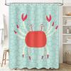 Underwater Crab Shower CurtainFun Bath Decor for Kids Bedroom Blue with Polka Dots Design by TaurusDuan