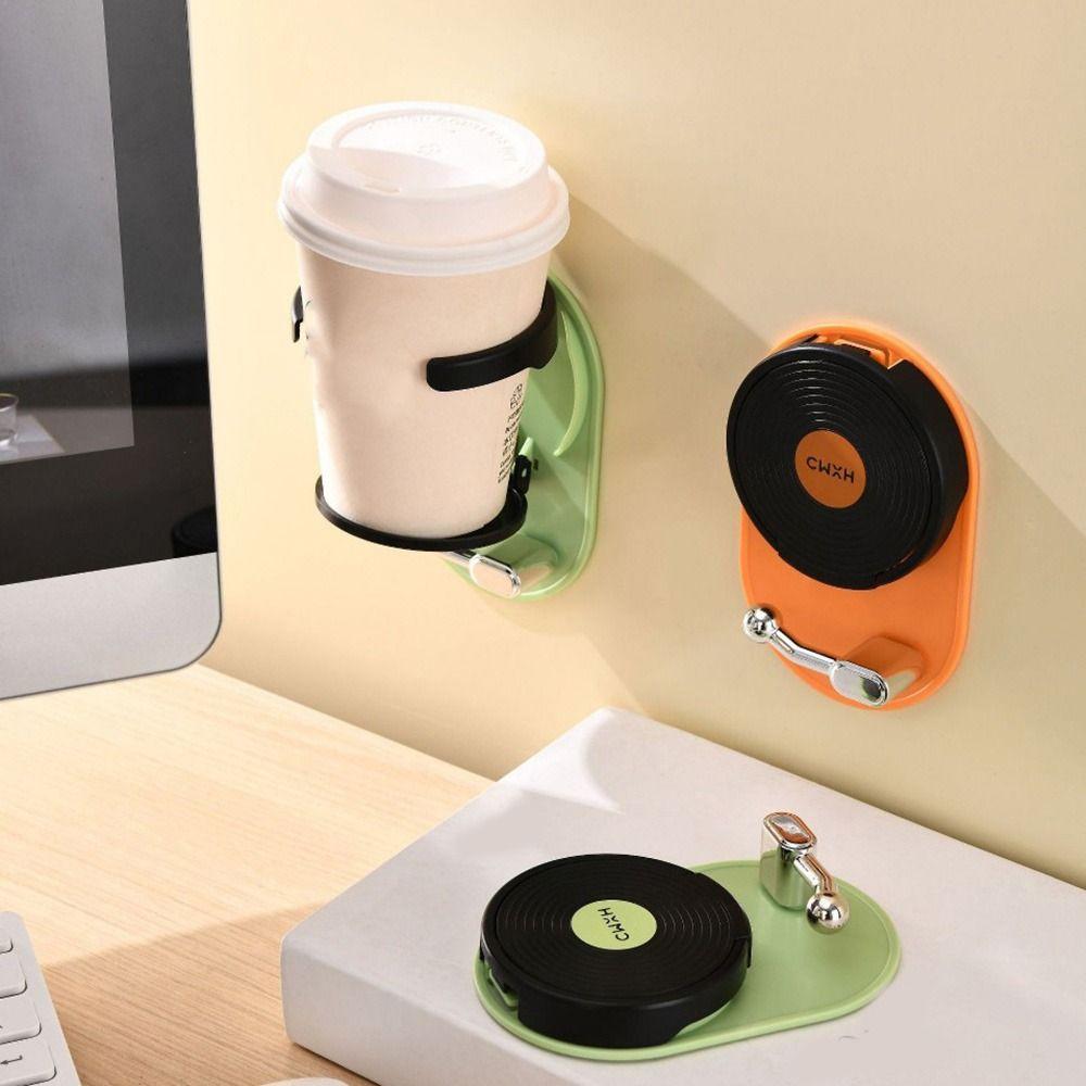 Wall Mounted Folding Cup Holder No Punching Drink Holder Desktop Bottle Rack  Bedroom