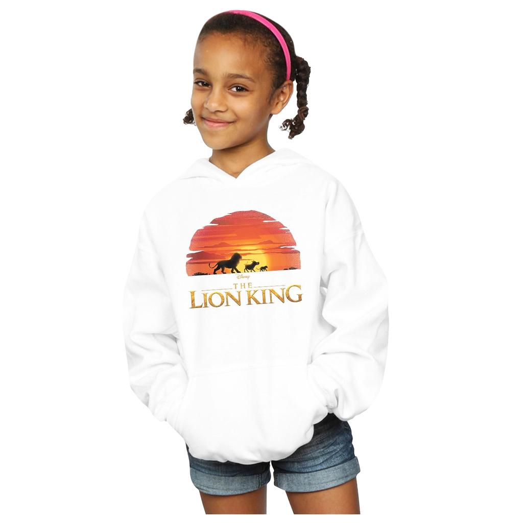 Disney Girls The Lion King Movie Sunset Logo Hoodie