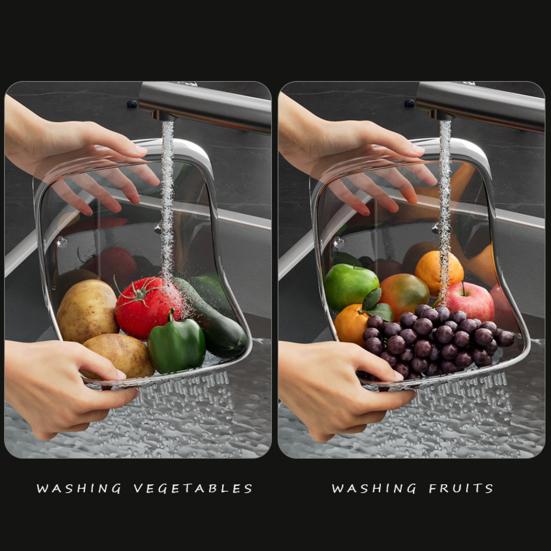 Drain Basket Portable Fruit Colander Large Capacity Food Grade BPA Free Sink Drain Basket Strainer Vegetable Washing Bowl