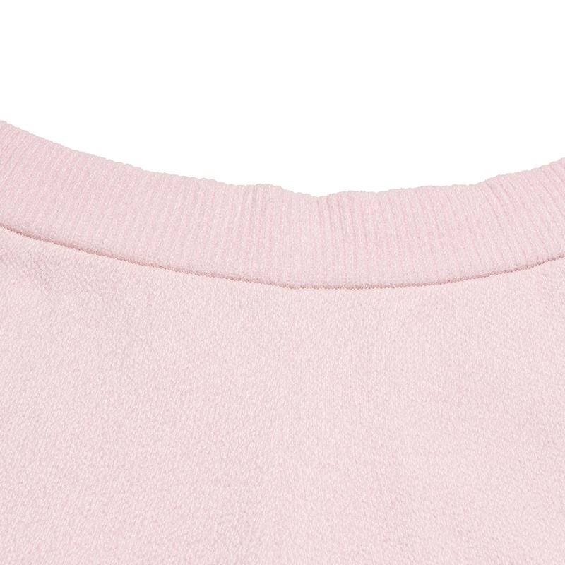 FILA Original Fashionable Personality Trendy Elegant Versatile Warm Knitted Casual Pants Women bottoms Pink F51W549605FPK