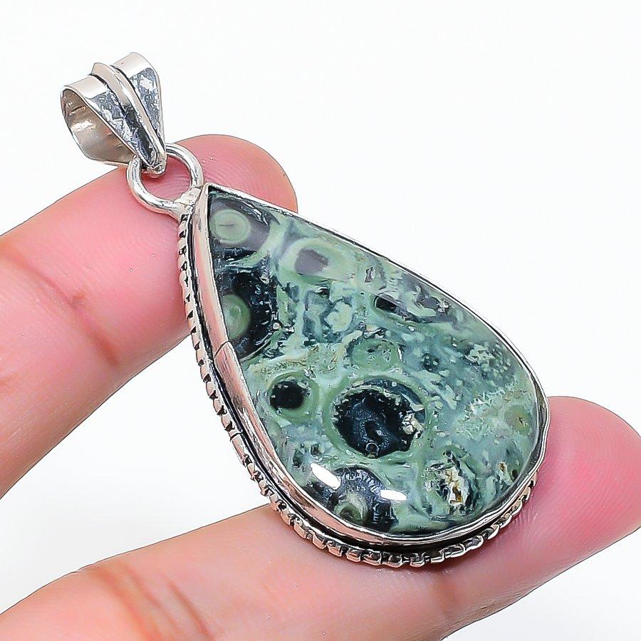 Natural Kambaba Jasper Gemstone 925 Sterling Silver Jewelry Pendant 2.05  AP-15326
