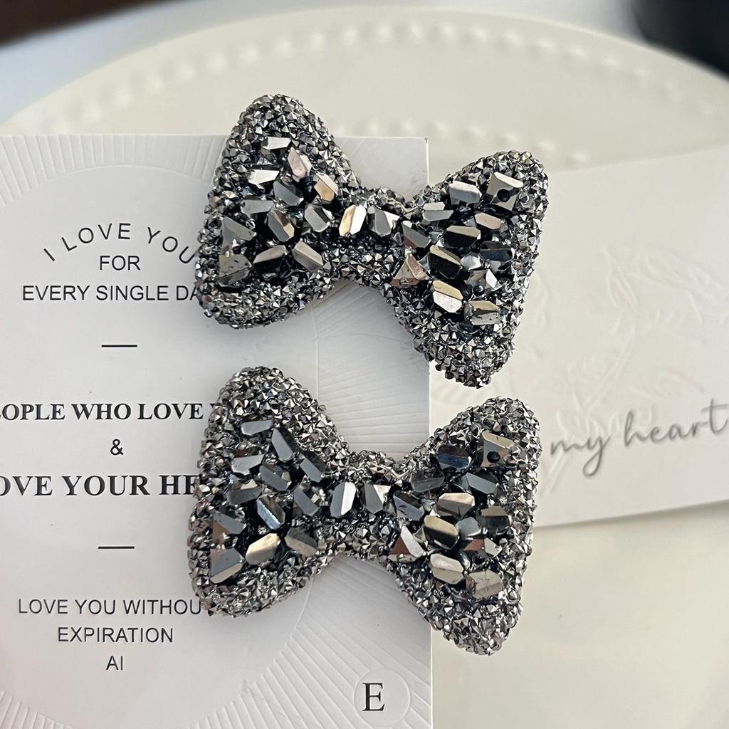 Prinzessin Flash Diamant Schleife Haarspange Haarschmuck, Exquisite High-End Ins Stil Seitenclip, Party Pony Clip Entenschnabelclip