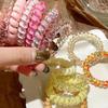 Women's Aqua Colorful Telephone Cord Hair Ties Set of 6