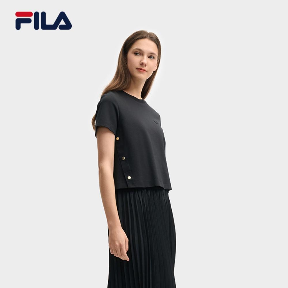 FILA Milano Series Fashion Classic Short Sleeve Dress Women dresses Black F11W525307F-BK