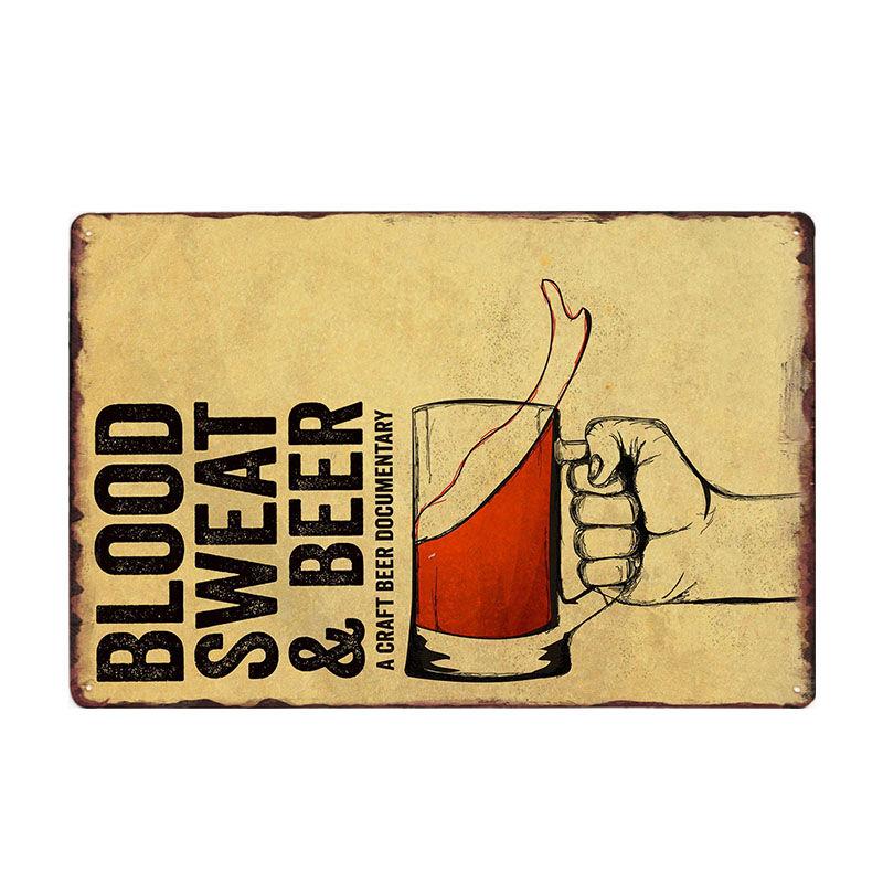 Beer Vintage Metal Tin Sign Chic Home Bar Cafe Poster Wall Decor Art Plaque Pub Tavern Retro Decorative Plates 20*30 CM
