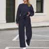 Women's Sports Suit: Solid Color Pullover, Drawstring Straight-leg Sweatpants, Women's Two-piece Casual Suit
