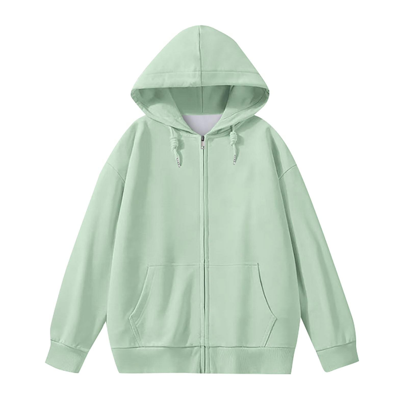 Женская мода сплошной цвет карман с длинным рукавом свободная куртка с капюшоном пальто — фото 15