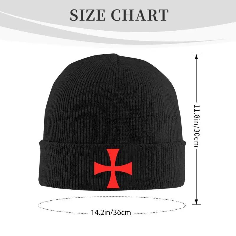 Cross Knights Templar Symbol Bonnet Hats Street Knit Hat Unisex Winter Warm Skullies Beanies Cap for Travel Outdoor Camping