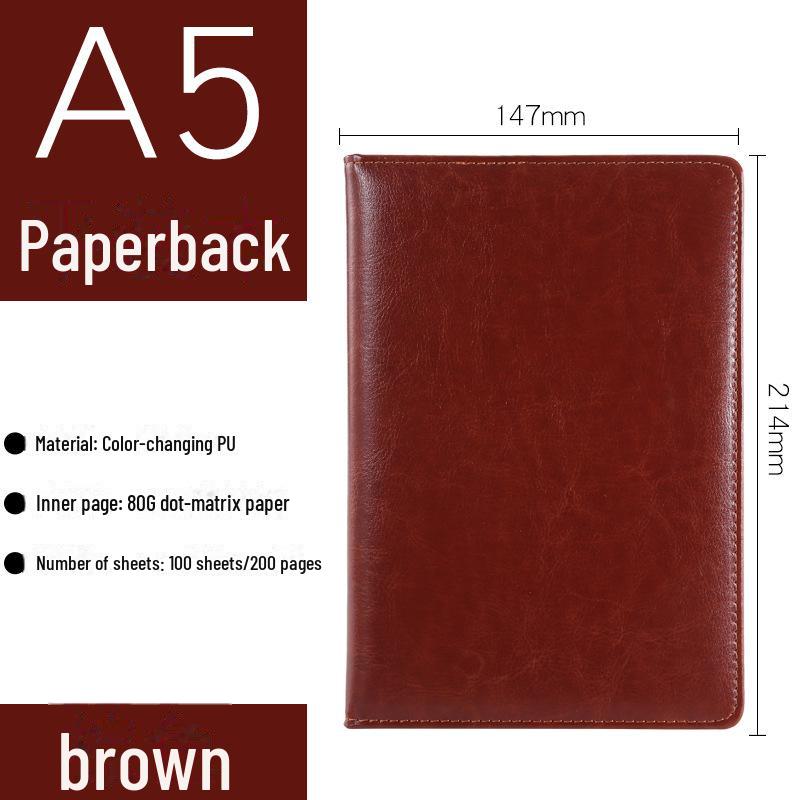 Premium Business Leather Notebook Gift Set with Custom Logo, A5/B5 Sizes, Thick Conference Notepad