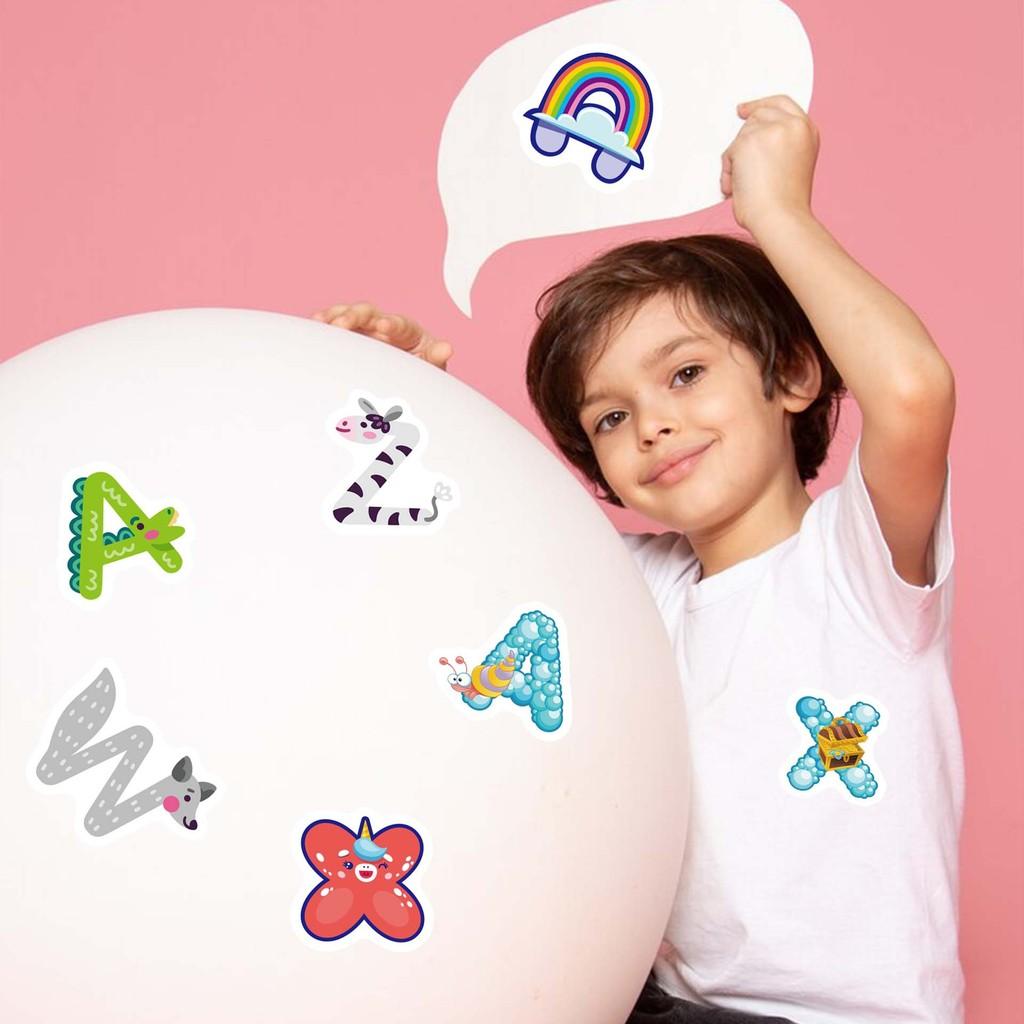 Cute Cartoon Interactive Alphabet Stickers Set For Kids Classroom Learning Fun