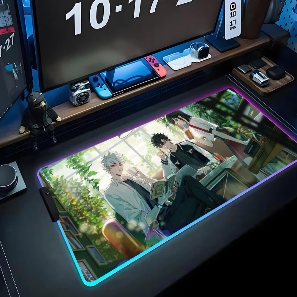 Link Click Mauspad RGB Gaming-Mauspad Großes LED-Pad PC-Schreibtischmatte Leuchtendes Mauspad Große Tastaturmatten Tischteppich Mit Hintergrundbeleuchtung