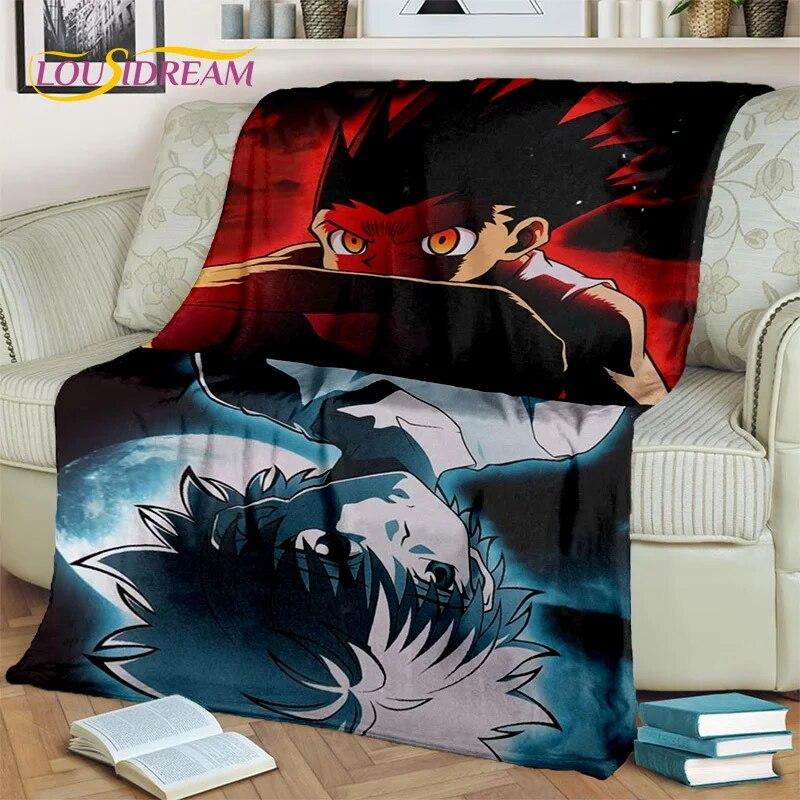Cartoon HD HxH Anime Hunter×Hunter Blanket,Soft Throw Blanket for Home Bedroom Bed Sofa Picnic Travel Office Cover Blanket Kids