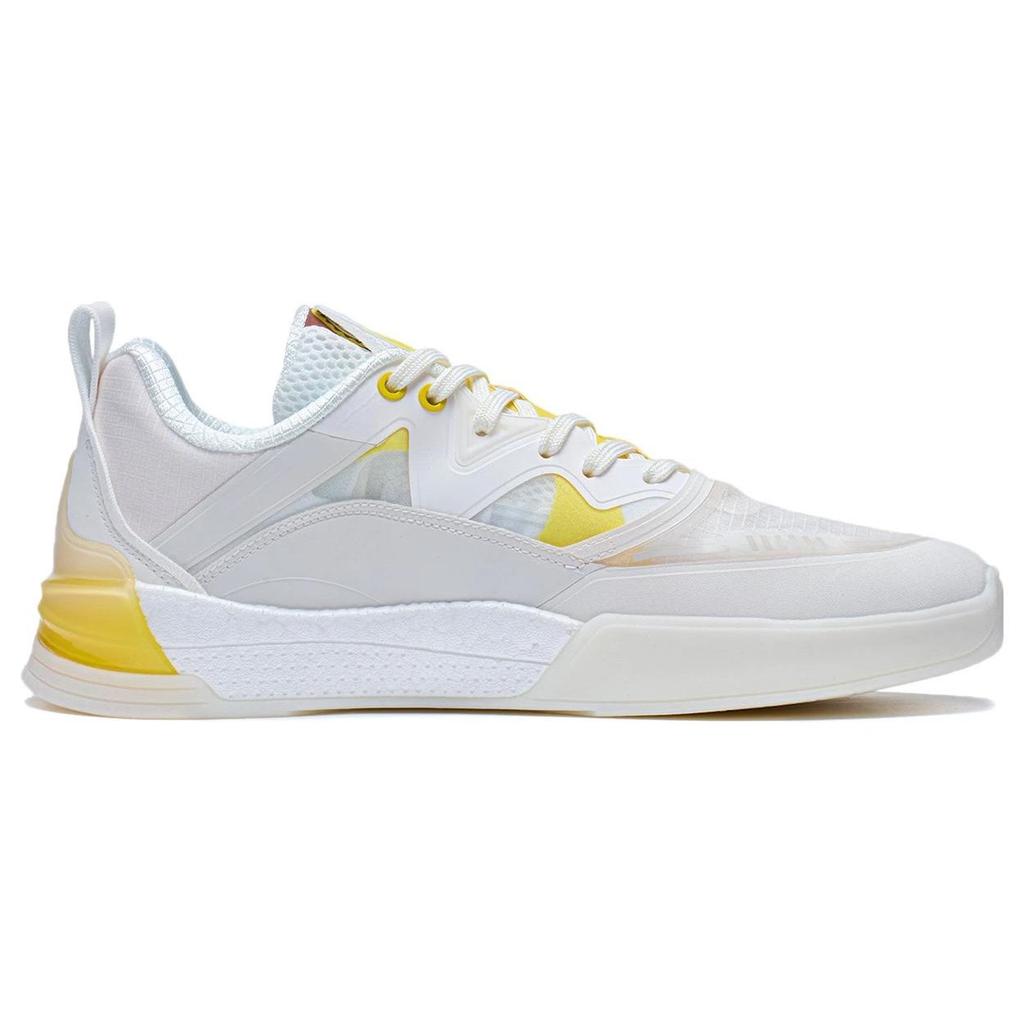 Erik Ellington X Li Ning Slip Resistant Abrasion Resistant Low Top Skateboard Shoes Men's White Yellow AEPR009-27