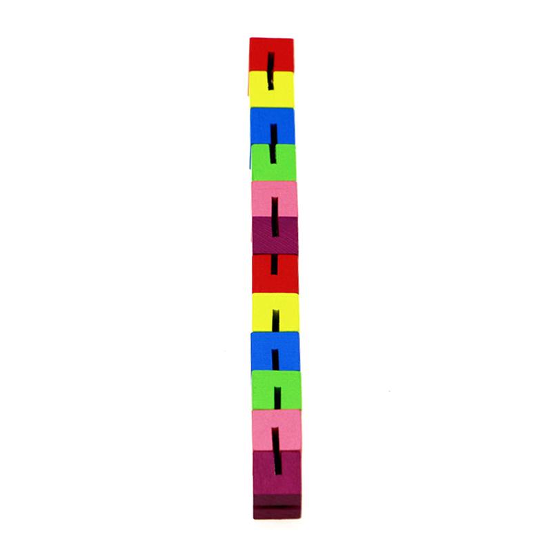 Cub Clasic Colorat Șnur Bloc de Lemn de Construcție Jucărie Creativă Fidget pentru Reducerea Stresului Pentru Copii Copil Mic Jucării Educative