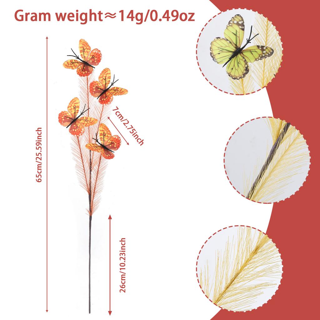 An artificial butterfly branch used for weddings, family offices, parties, decorating vases, and floral arrangements