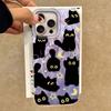 Cute Moon Black Cat Phone Case for iphone 16 15 14 7 8 Plus 13 Pro Max 16e X XS XR SE 2022 Shell Girls Soft Back Silicone Cover