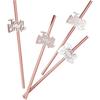12Pcs Team Bride Straws Letter Design Rose Golden Gilding Straight Photo Props Bachelorette Party Straws for Party