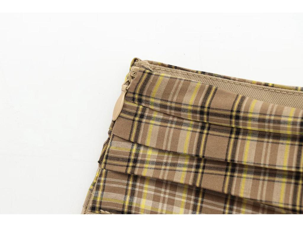 2025 Spring Women's Retro Plaid Patchwork Wide-Leg Pants