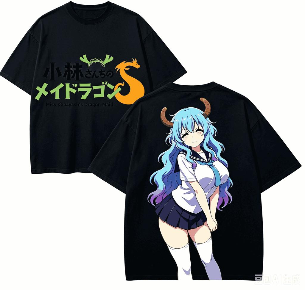 Miss Kobayashis Dragon Maid Anime Lover TShirt Harajuku Cotton NewModel High Street Retro Fashion Oversized Unisex Breathable