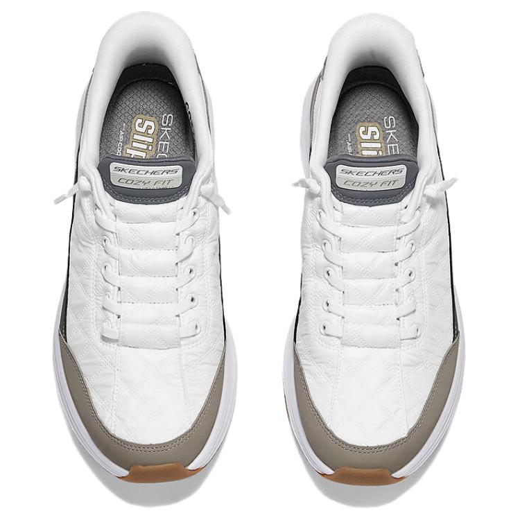 Skechers Slip-Ins Fabric Synthetic Leather Cloud Feel Shoes Wide Fit Comfortable Versatile Support Low Top Casual Shoes Men sneaker 232619W-WTP