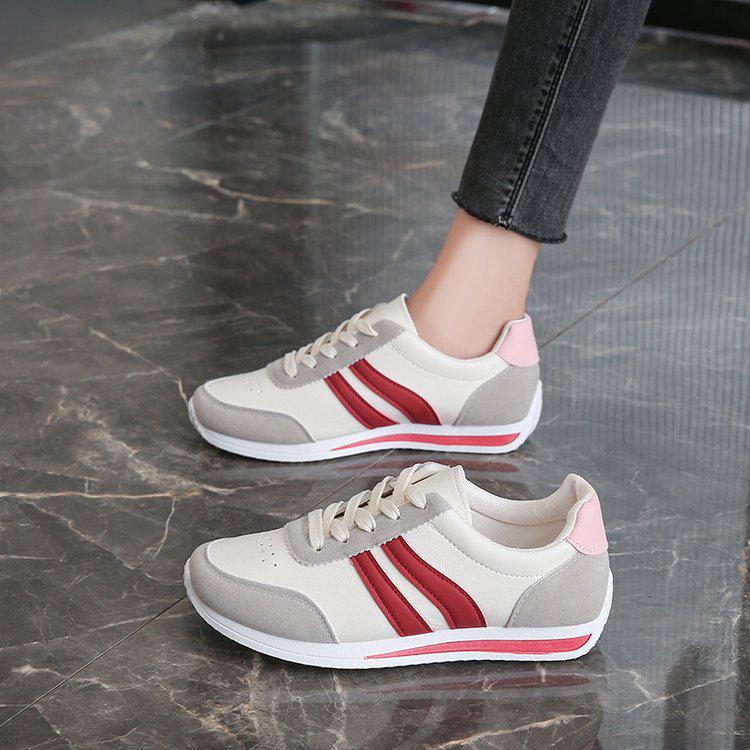 Plus-Size Casual Lace-Up Sneakers - Soft Sole, Versatile Spring & Summer Running Shoes
