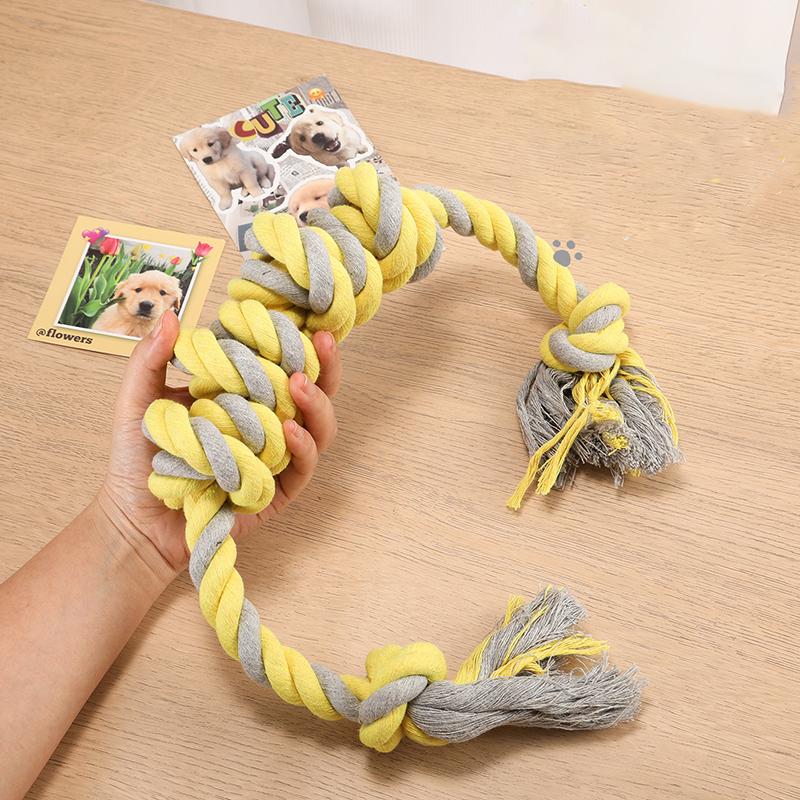 Hot Sale Pet Cotton Rope Dog Toy Chew Resistant Toy Cotton Rope Six Knot Suitable for All Dog Breeds Pet Supplies