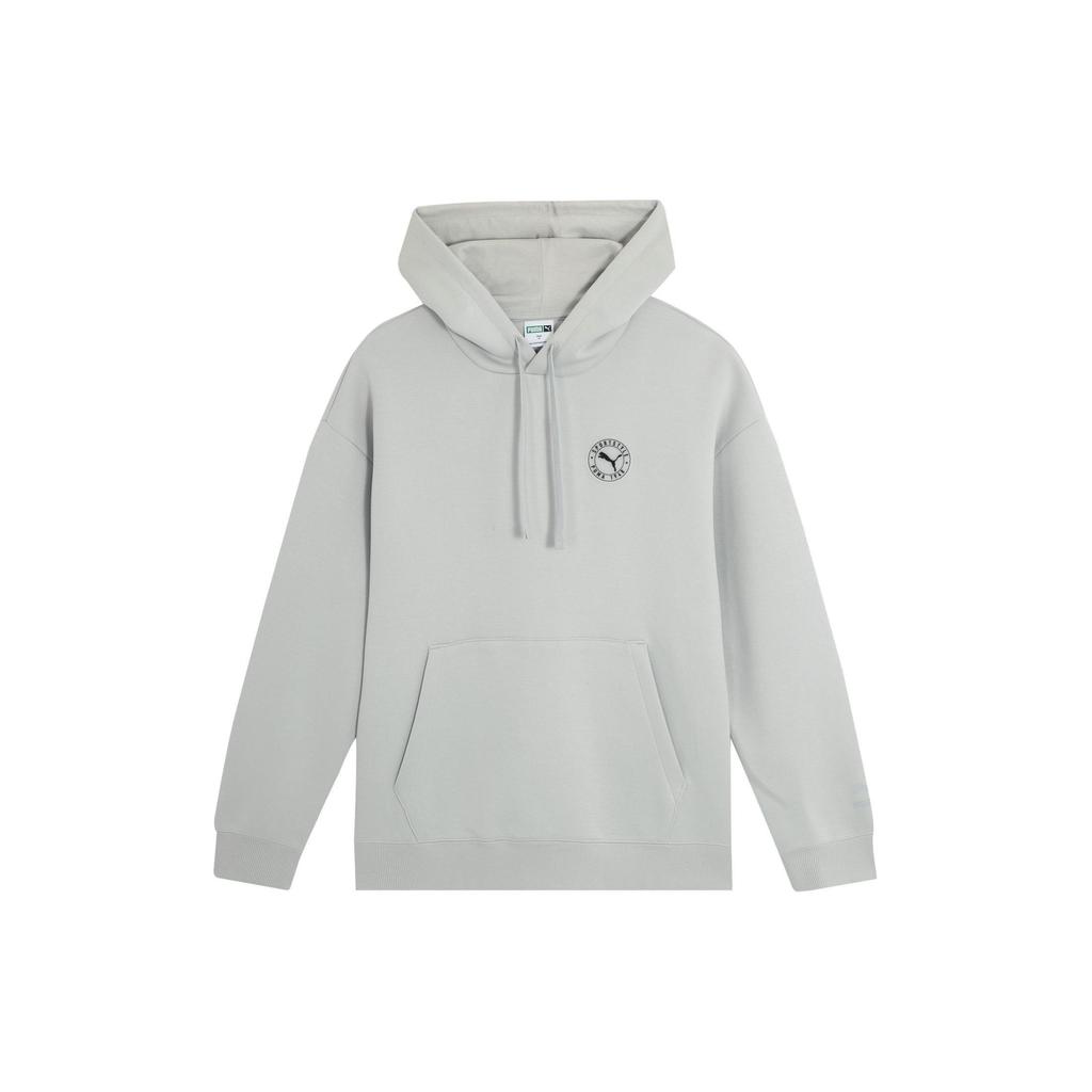Puma Solid Color Logo Loose Sports Hoodie Unisex Hoodies Light-Gray 627879-09