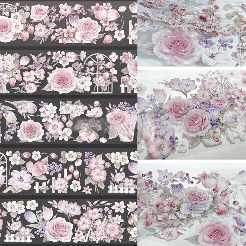 Falling Sunset Tide Washi Tape & Stickers for Journals: Flowing Hemp Ancient Style