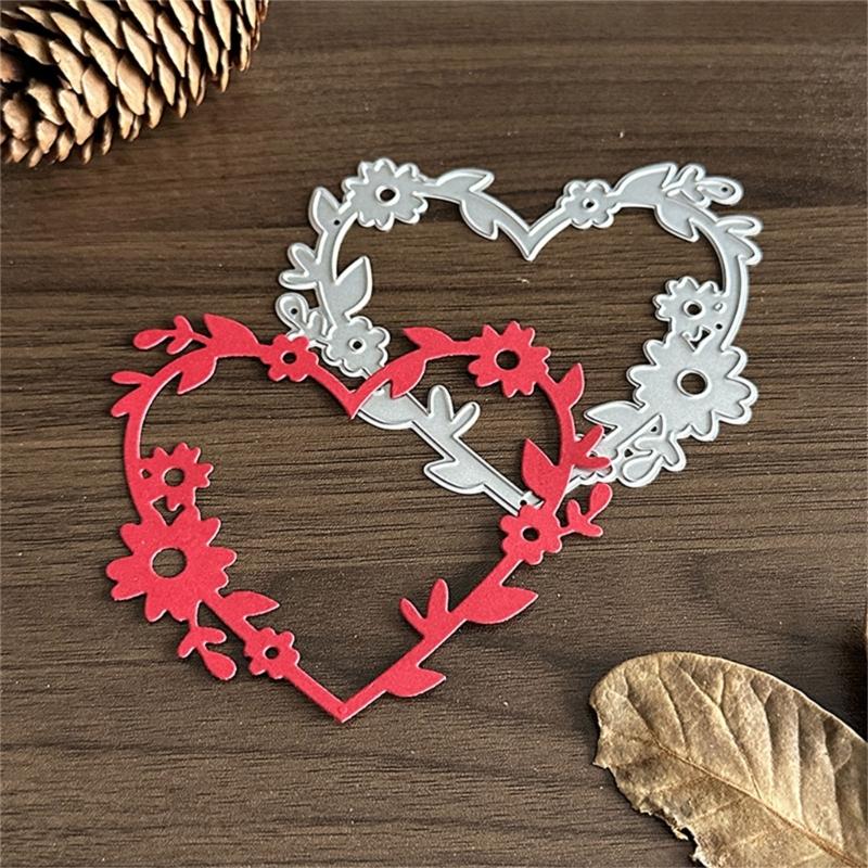 Flower Frame Cutting Dies Heart Shape Metal Die Cuts Embossing Templates Molds Cuts Stencils for Card Photo Decoration