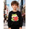 European Sizes Kids' Fashion Sweatshirt, Round Neck Pullover with Cartoon Print, Suitable for Daily Casual Wear and Outdoor Activities