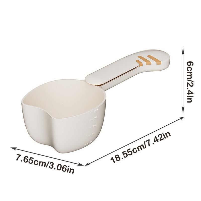1Pieces Rice Measuring Scoop Multifunctional Cat Dog Pet Food Feeding Spoon With Sealing Clip Household Outdoor Tableware
