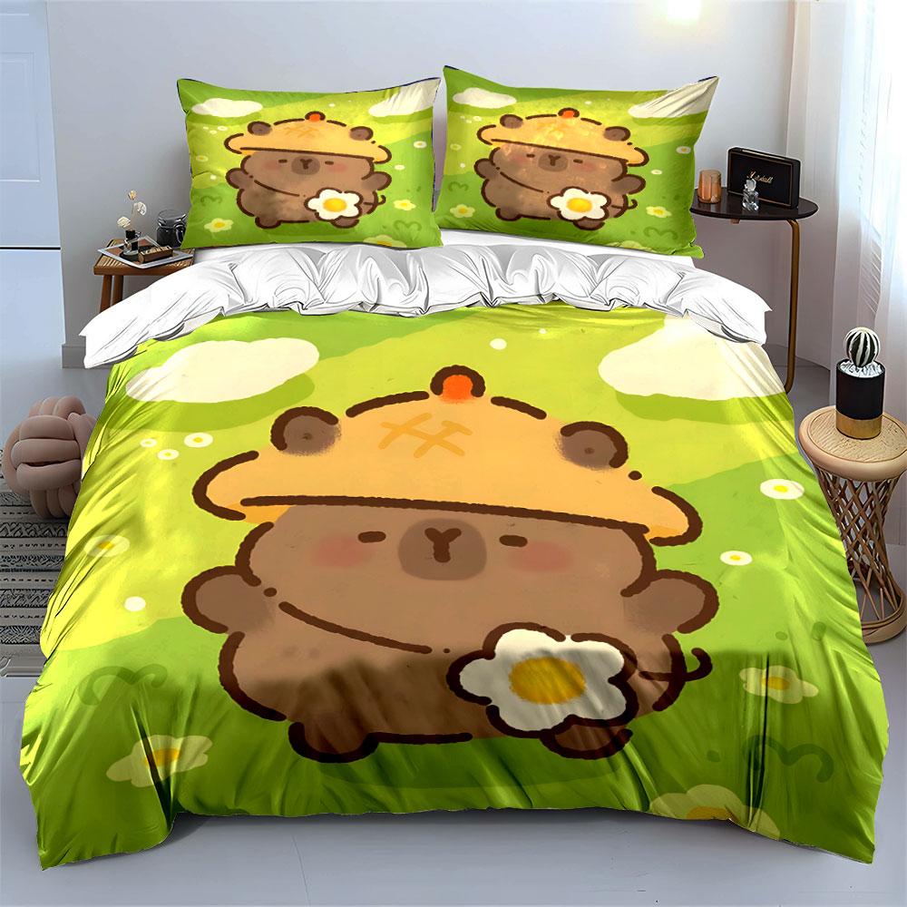 Cute Nature-themed Bear Set kid's and adults' bedroom decor, Exquisite three-piece bedding set gift