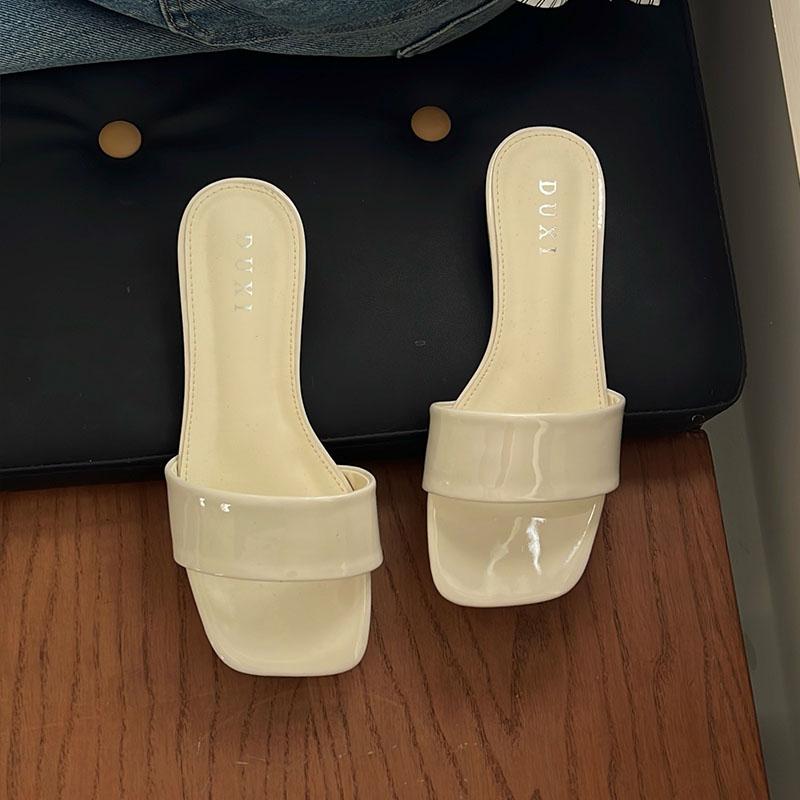

Fashion Fashion Square Toe Ladies Flats Slippers Shoes Casual Female Summer Beach Slides Women Flats Slippers Sandals Shoes 35 бежевый