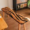 Zebra Stripe Pattern Plush Bench Cushion Winter Long Bench Seat Pad Sofa Chair Seat Cushion Home Decor Bay Window Pad