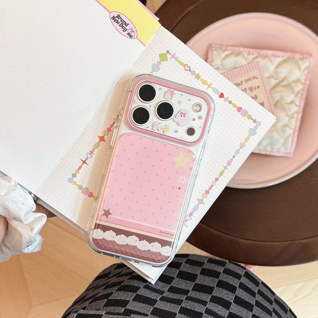 Cream dessert applies to Apple 17pm mobile phone case iphone16 three-dimensional puppy biscuits 14 all-inclusive soft 15 bracket