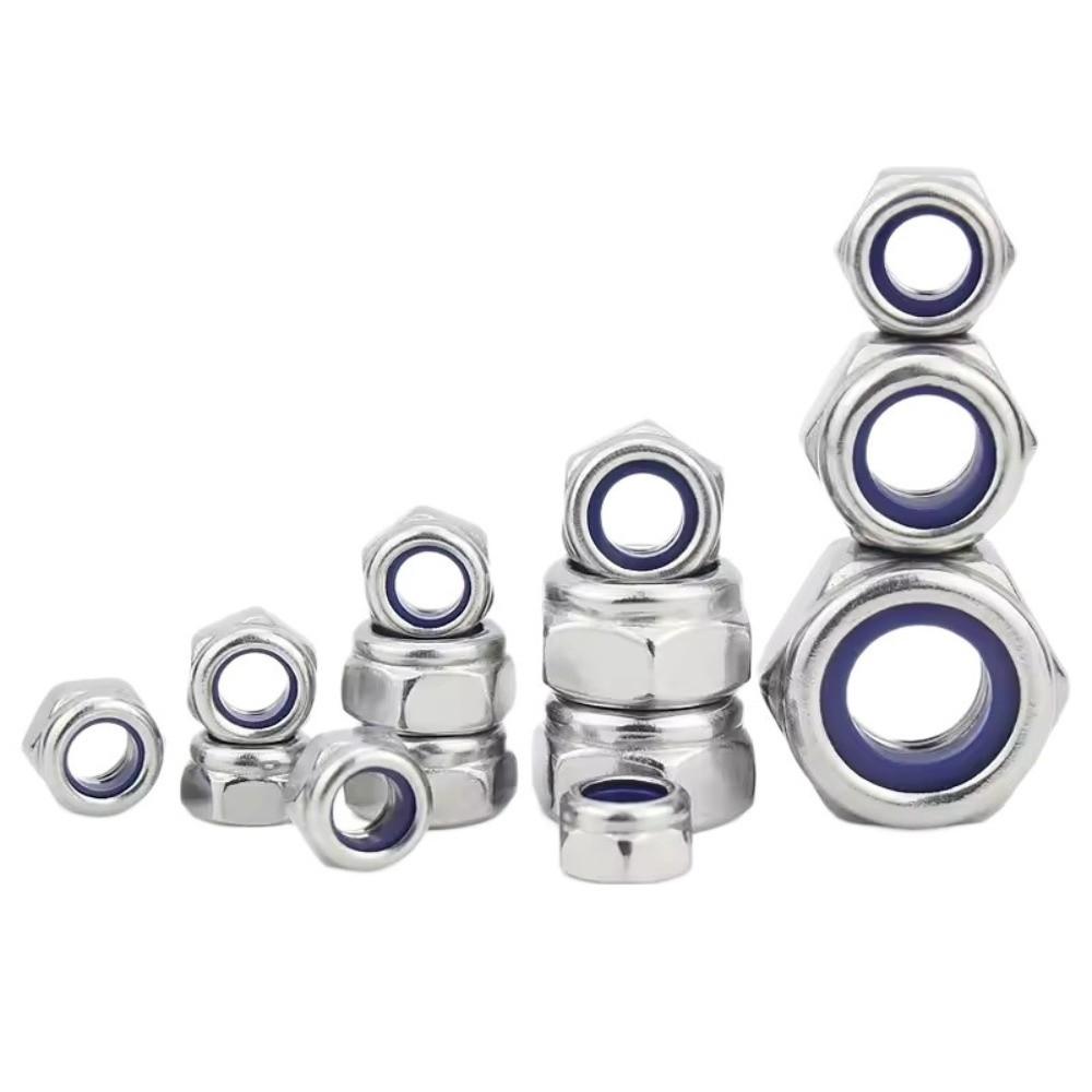 Metal Hexagon Nuts Kits M2-M8 Metric Locking Nuts Nylon Insert Lock Nut  Industrial Machinery Use