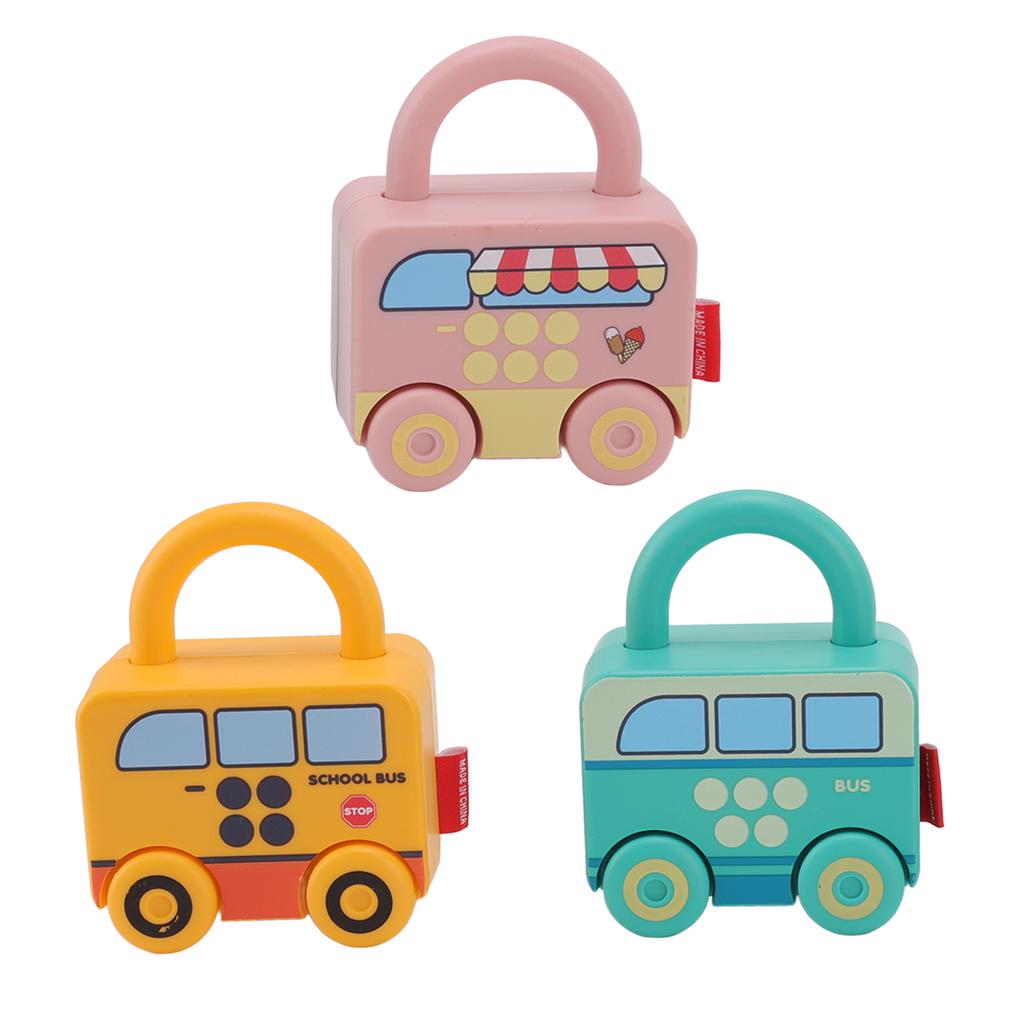 Kids Learning Locks Sliding Car Shape Children S Color Discrimination Learning Lock with Key Early Education Toys