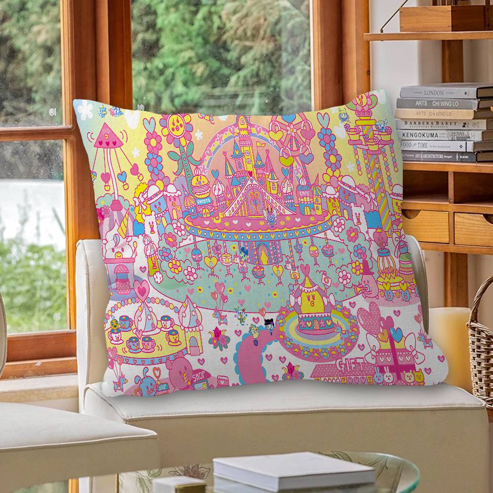 Game Cute Cartoon T-Tamagotchi Pillow Anime Pillow Sofa Bed Head Pillow Cover Cushion Cover 45x45 Cm Fashion