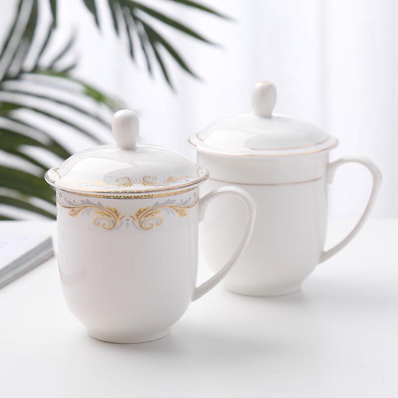 White Ceramic Tea Water Cup with Lid