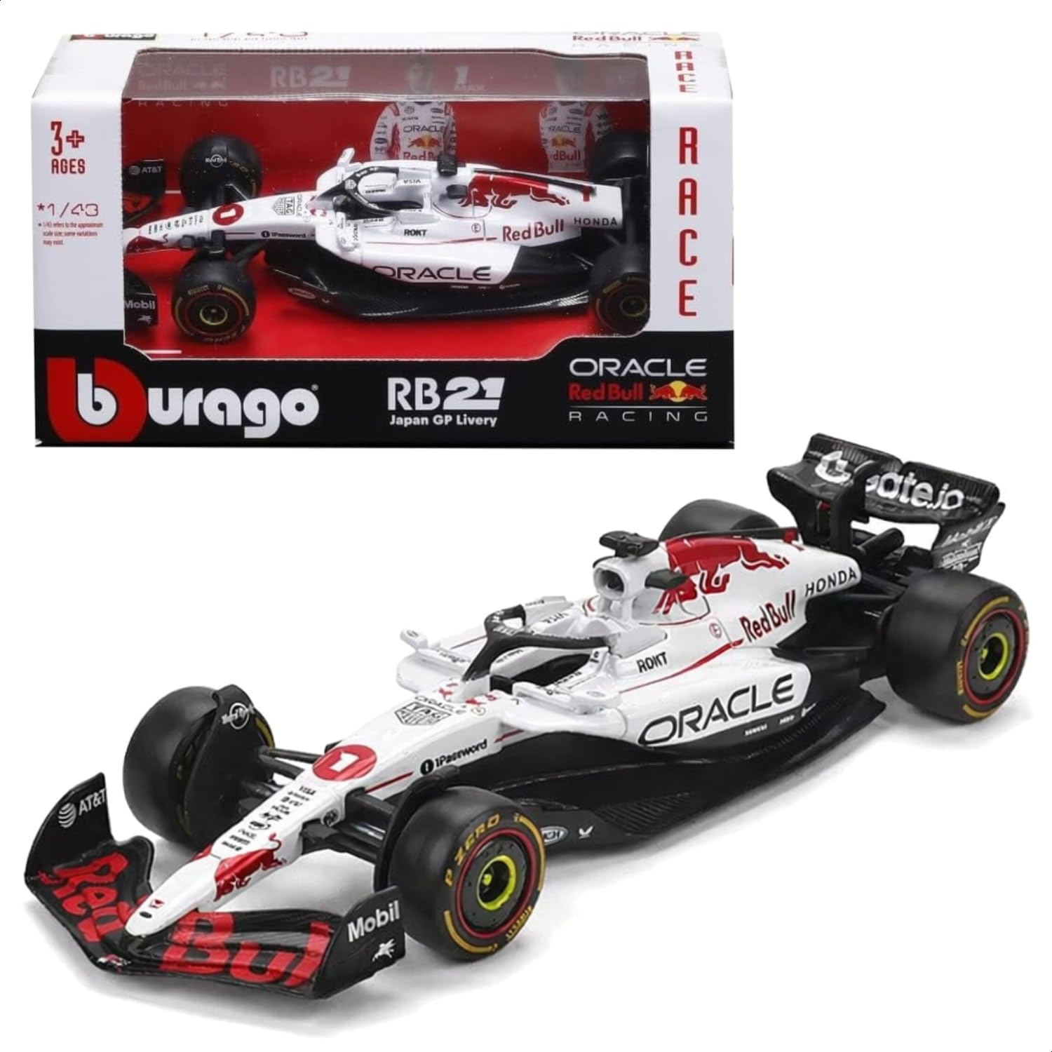 

Bburago 2025 Model F1 Oracle Red Bull Racing RB21 Max Fettaven Japanese GP Suzuka Circuit Race Sports Car Miniature Diecast Car Finished Product Japan синий