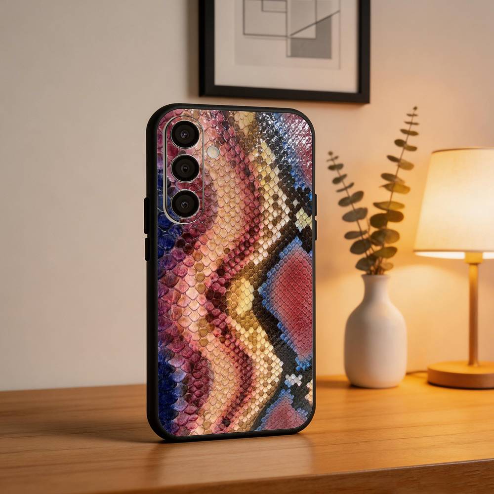 Snake S-Skin P-Pattern Phone Case For Samsung A73,72,71,53,52,51,22,91,80, Soft Black Cover Samsung a20s