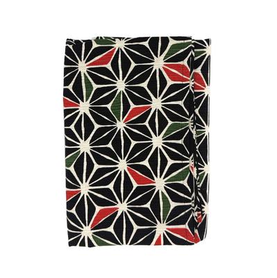 Hemp Leaf Furoshiki Cotton 3 Made In Japanese Pattern Matthew's (Wrapping Cloth), Thick, 100cm, Shantung, Widths, 100% Cotton, Japan, Large, (Black)