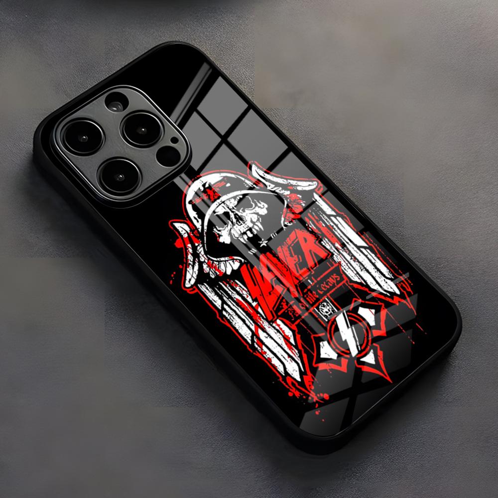 Slayer Heavy Metal Rock Band Phone Case For IPhone 17 Pro Max 16 15 14 Pro Max 13 11 X Xs Xr 8 7Plus Glass Cover