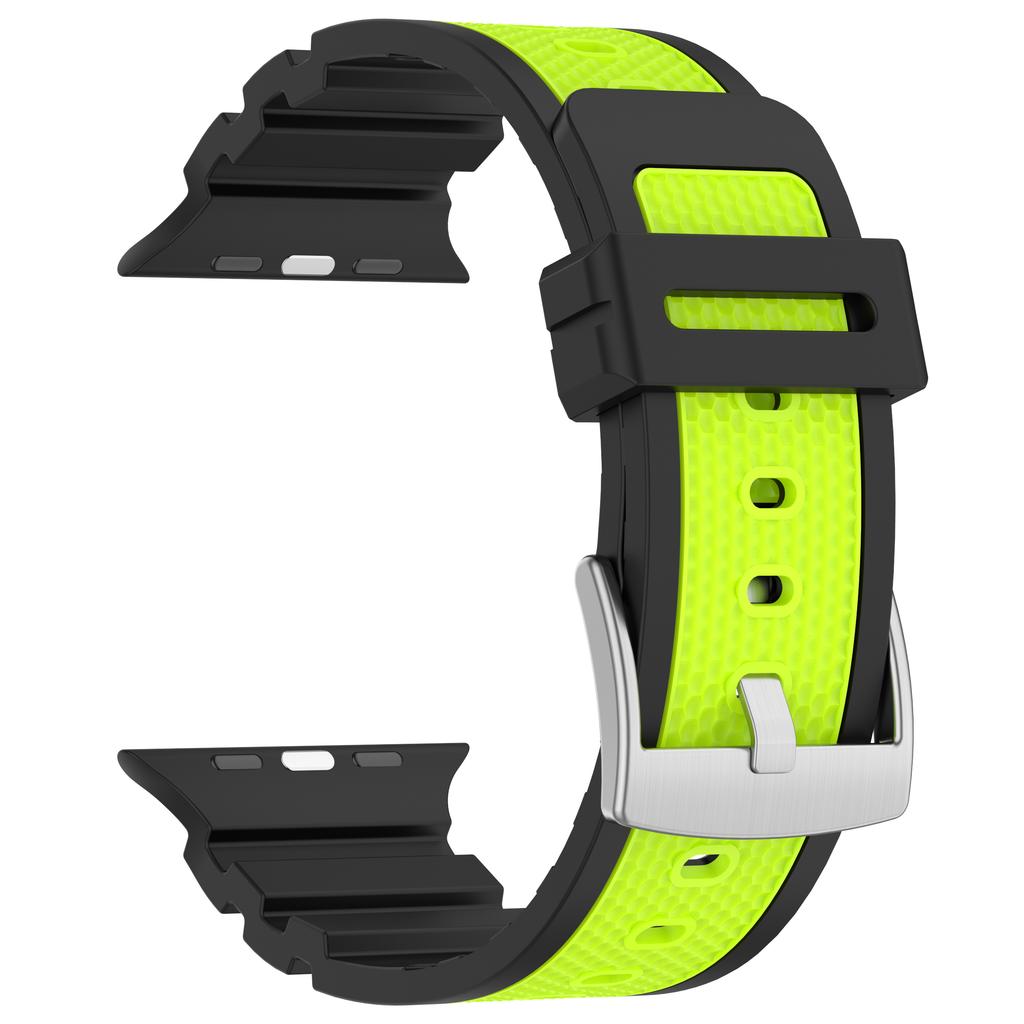 Silicone Band for Apple Watch Series 10 9 8 7 SE 6 5 4 3 2 1 42mm 41mm 40mm 38mm Dual Color Watch Strap